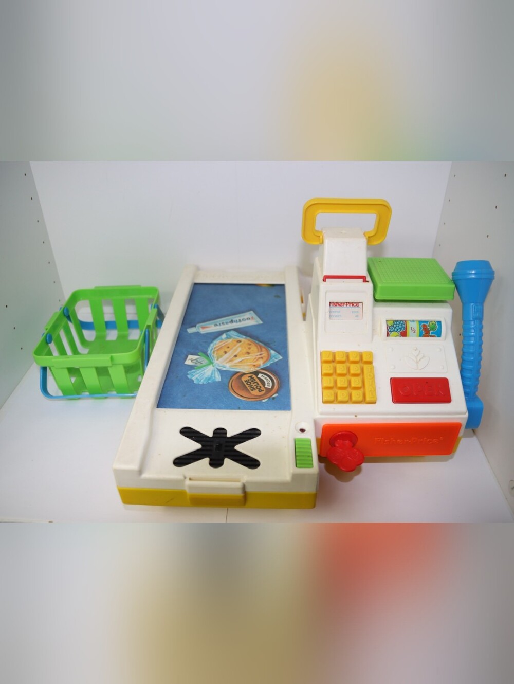 Fisher-Price Vintage Play Cash Register - White, Yellow & Green